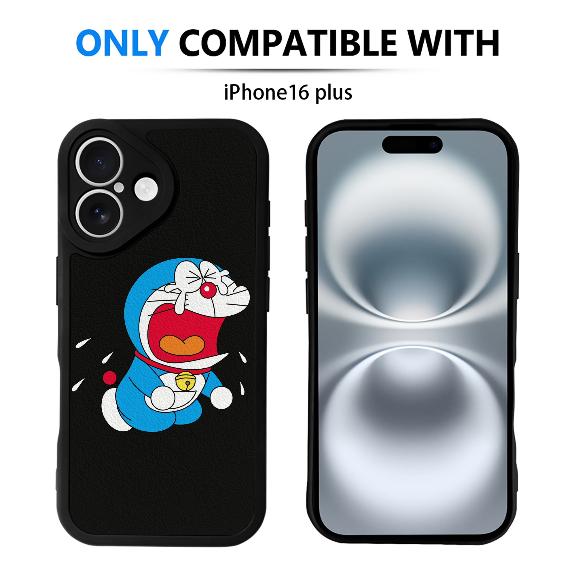 （画像用） ドラえもん Doraemon 【iPhone 16シリーズ対応】シリコンスマホケース（レザー調） 材質：シリコン